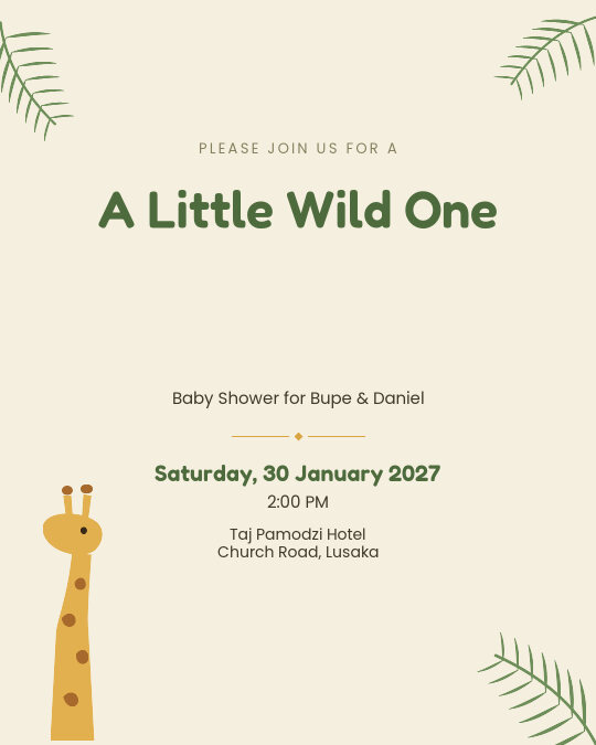 Little Safari invitation design preview