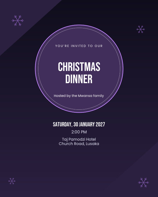 Silent Night invitation design preview