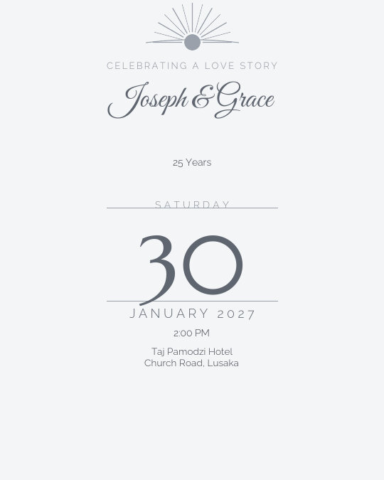 Silver Jubilee invitation design preview