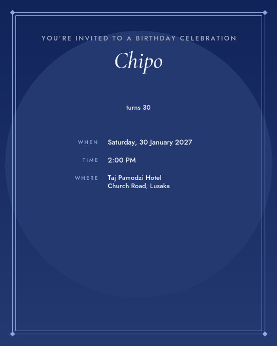 Sixty & Sparkling invitation design preview