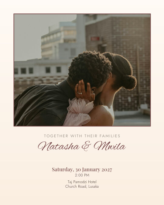 Soft Focus Romance invitation design preview