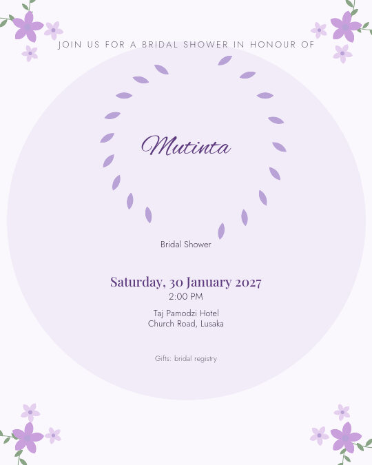 Soft Lilac Shower invitation design preview