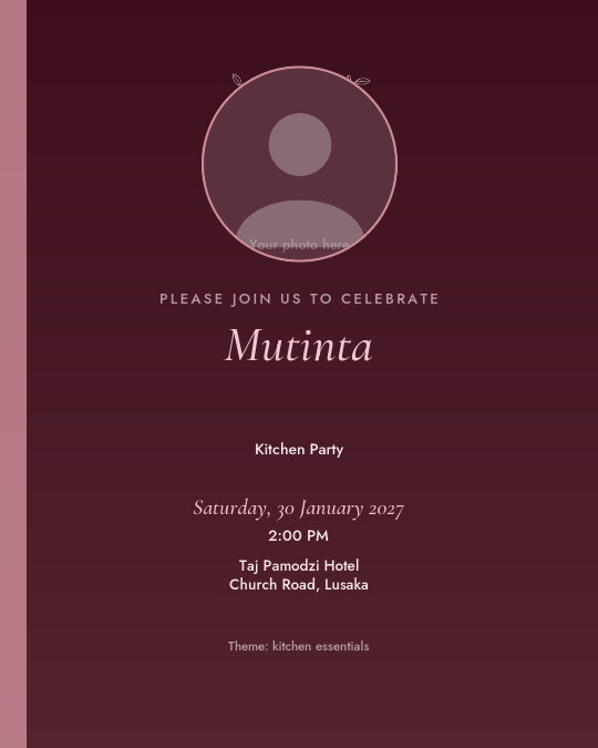 Sugar & Spice invitation design preview