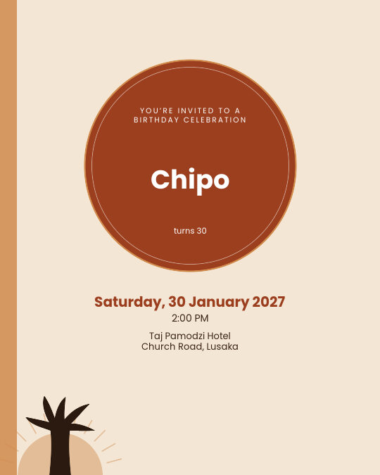 Sundowner Birthday invitation design preview