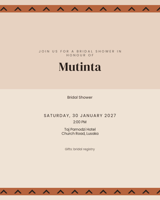Sunset Shower invitation design preview