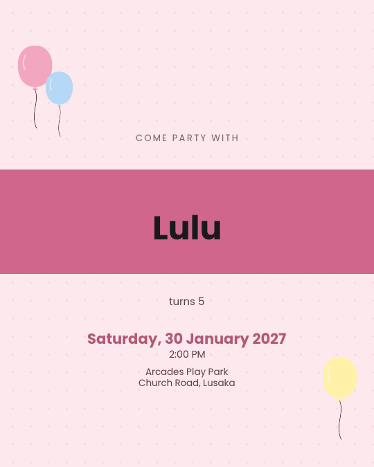 Sunshine Party invitation design preview