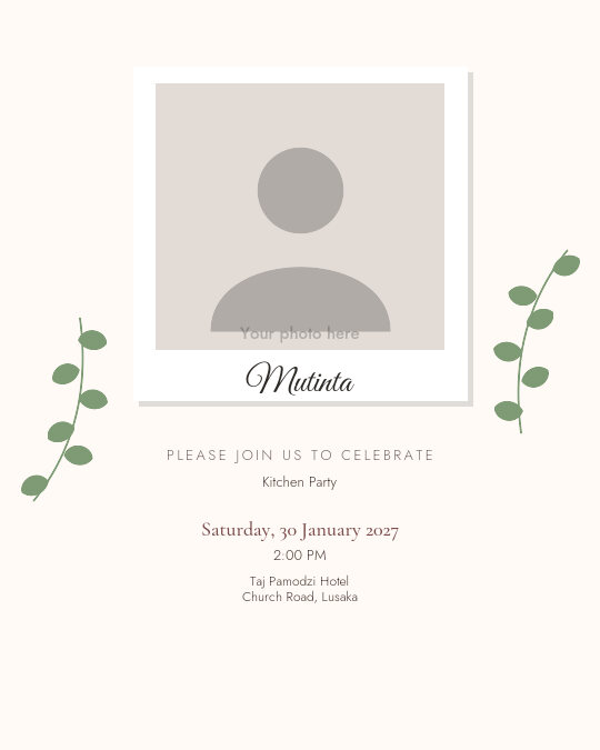 Tea Time Bloom invitation design preview