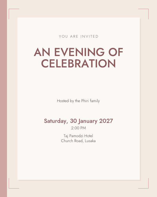 Thank You Evening invitation design preview