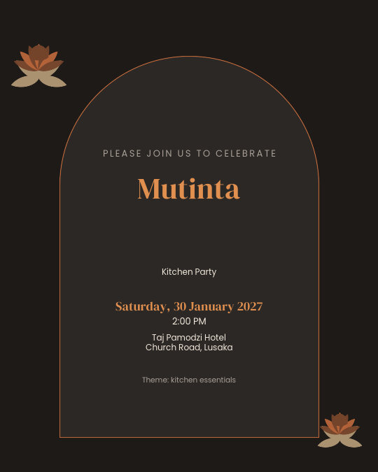 The Copper Pot invitation design preview