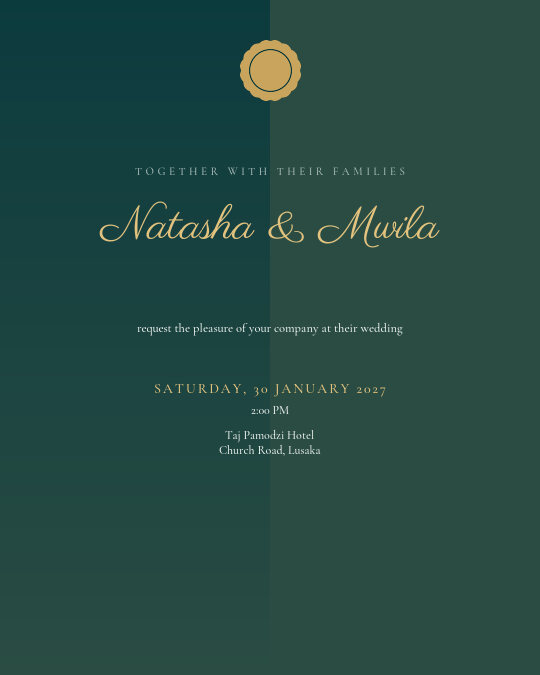 The Emerald Affair invitation design preview