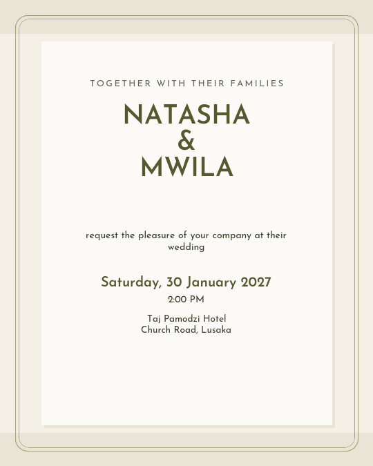 The Ivory Heirloom invitation design preview