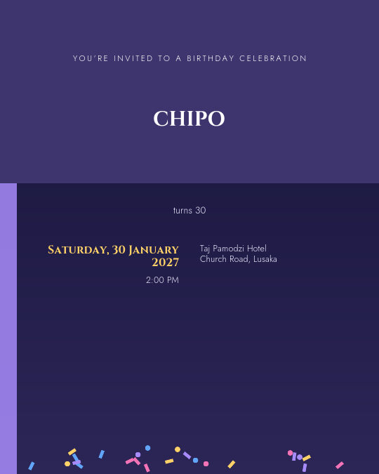 Thirty & Thriving invitation design preview