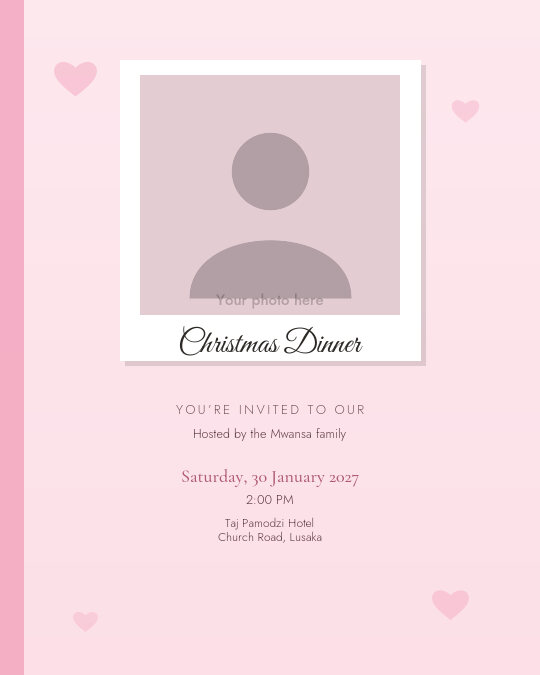 Valentine’s Dinner invitation design preview