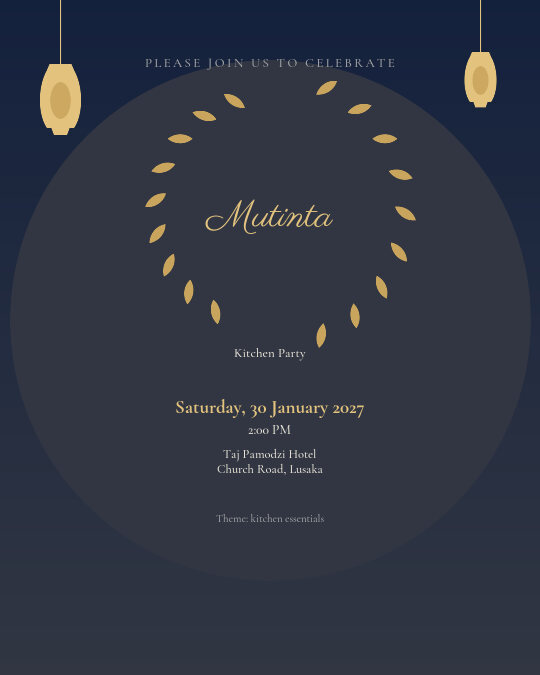 Velvet Apron invitation design preview