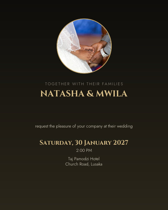 Victoria Falls Vows invitation design preview
